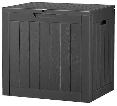 NUNU LAB 32 Gal Outdoor Storage Box Waterproof Lockable,Deck Box,Black