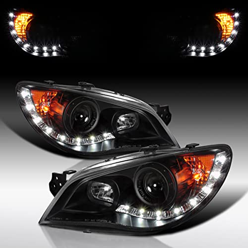 For 06-07 Subaru Impreza Black Headlights R8 LED Lamps | For 2006-2007 Subaru Impreza WRX Left Right Pair Headlamps Assembly Black Headlights R8 LED Lamps product thumbnail 7