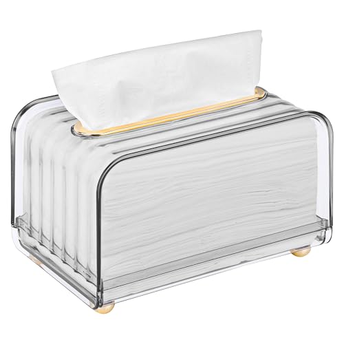 Belle Vous Caja Transparente para Toallitas - Dispensador de Plástico para Pañuelos de Papel - Contenedor Porta Servilletas para Toallas Humedas - para Baño WC Tocador o Cocina