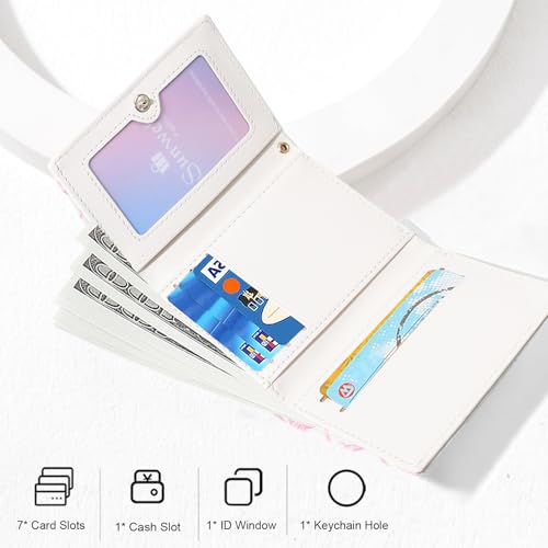 Sunwel Fashion Ballerina Wallets Girls Cute Ballet Slippers & Bow Prints Small Wallet Card Slots ID Window for Women Girls2