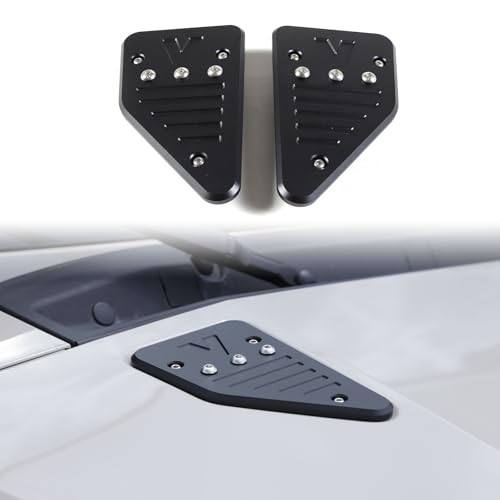 Hood Trim Compatible with INEOS Grenadier 2020-2024 Accessories, Engine Hood Expansion Cover Trim, Expandable Searchlight Bracket, Hood Light Mount Base Holder Replacement Kit, Aluminum Alloy (Black)