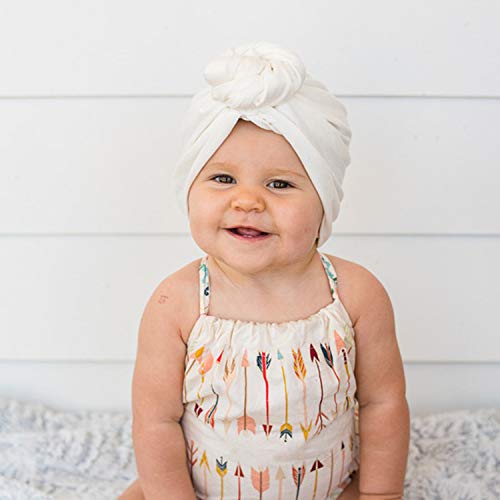 Dreshow Bqubo 5 Pieces Baby Turban Hats Turban Bun Knot Baby Infant Beanie Baby Girl Soft Cute Toddler Cap #TOP5