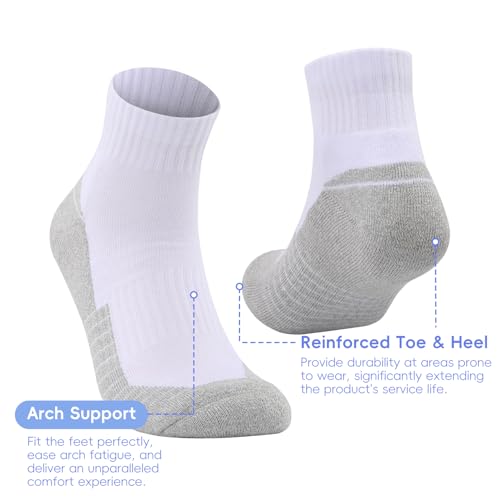 Begrily Mens Cotton Athletic Ankle Socks - 6/8 Pack Thick Cushion Low Cut Sock Comfortable for Running Sport Casual Work2