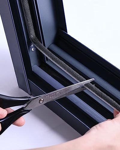 Image of 33 Ft Brush Weather Stripping Door Window Seal Strip, Self Adhesive Seal Strip Neat Pile Weatherstrip Draft Stoppers Soundproofing, Windproof, Dustproof, 11 /32 x 3 /16 inch Brush, Grey