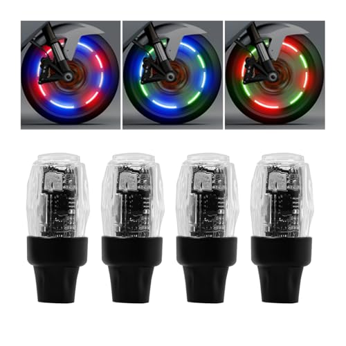 CGEAMDY Lot de 4 capuchons de valve lumineux universels fluorescents - Accessoires automobiles pour pneus