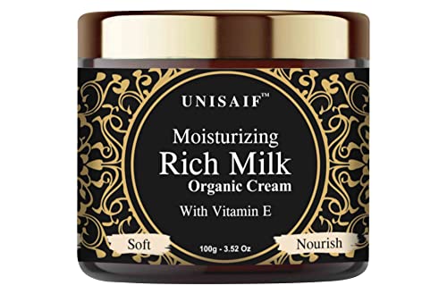 Unisaif Rich Hydrating Milk Shea Butter Cream - Moisturizing Facial Skincare Cream with Shea Butter, Vitamin E | Reduce Dryness with Milk Moisturiser Face Cream (100 g)