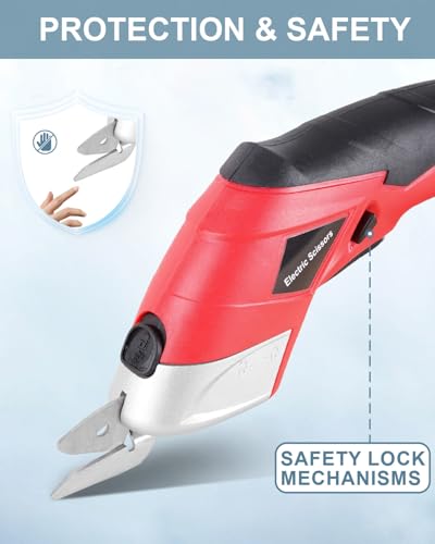 Father Day Gifts from Daughter Son Wife for Dad, Cordless Electric Scissors Cardboard Cutter 4V Powerful Box Cutter with 2 Blades Rechargeable Shears for Cutting Fabric Carpet Leather for DIY Lovers — view 5