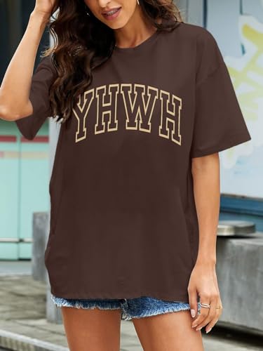 MNLYBABY YHWH Oversized Shirt Women Christian Tshirts Jesus Faith Inspirational Casual Tee Tops3
