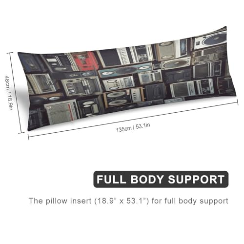 Housse de coussin de corps rétro radio pour décorer un canapé ou une chambre