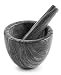 Elegant Marble Mortar and Pestle Set Natural Stone Grinder for Guacamole, Spices, Herbs, Pestos & Pastes (Grey)