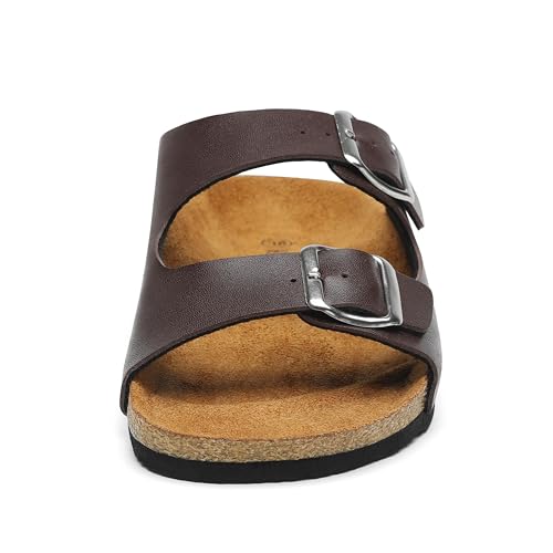 Mishansha Men's Women's Footbed Sandals Comfortable Open Toe Double Buckle Flats Slides3