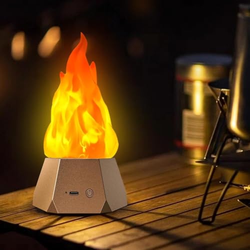 Linternas de mesa para exteriores LED impermeables con efecto llama para camping 5