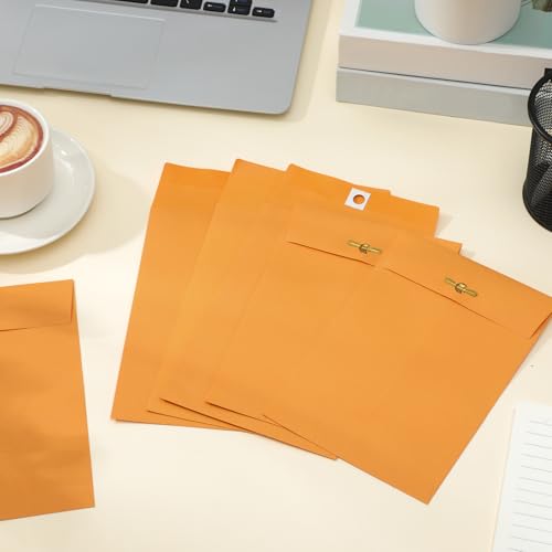 Teling 50 peças, 12,7 x 19 cm, envelopes Manilla, fecho Kraft Catálogo com fecho para armazenar pape