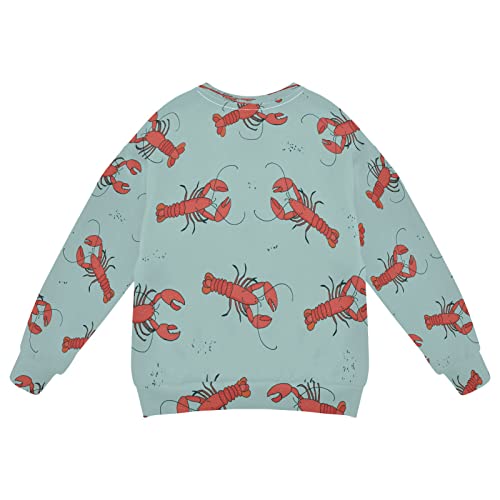 Sea Red Lobster Boy Girl Sweatshirt Toddler Crewneck Pullover Sweater Long Sleeve Fall Winter Clothes2
