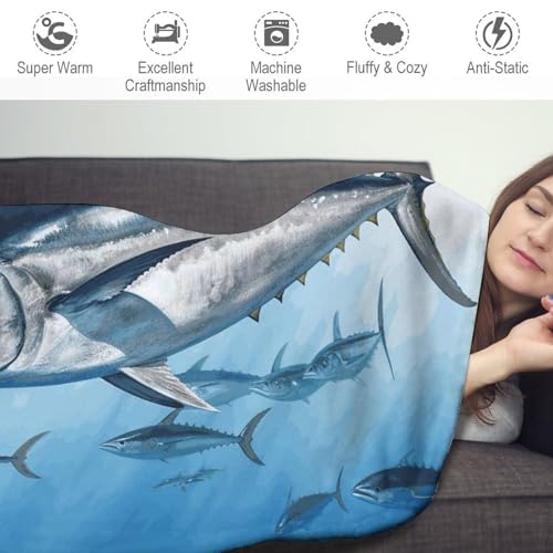 Couverture en flanelle Thunnus serviette de plage drap lit nappe ronde