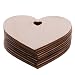 Pack of 10 80MM Wooden Heart Kids Crafts Christmas Tree Ornaments Wood Hanging