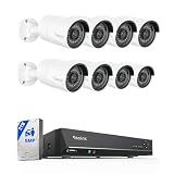 【Registrazione 24/7, Protezione Continua】Questo kit di videosorveglianza 5MP PoE supporta la registrazione continua 24/7 di tutte le telecamere. Avrete un video per tutto il giorno senza perdere un colpo. Il video sarà memorizzato nell'HDD da 2 TB preinstallato. È anche possibile installare un disco rigido esterno (fino a 8 TB) per espandere lo spazio di archiviazione, la capacità di archiviazione fino a 16 TB.