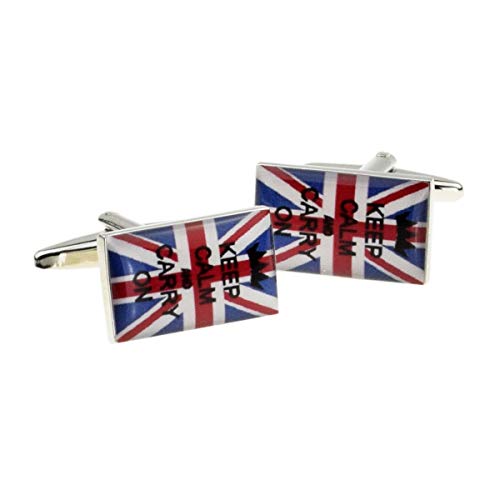 Mancuernillas Keep Calm Union Jack para Hombre miniatura 1