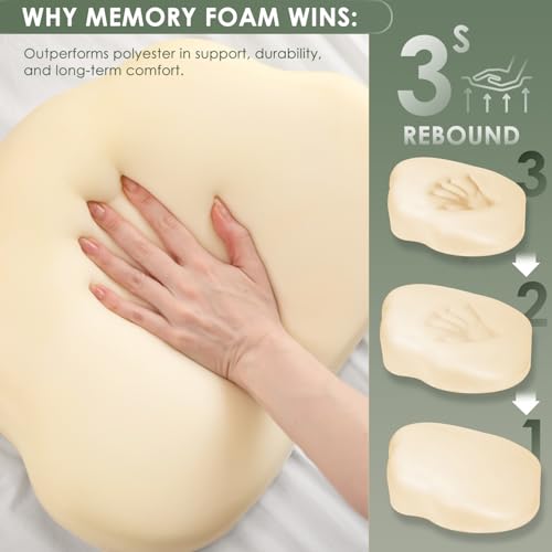 Image of Chilling Home Memory Foam Pregnancy Pillow for Sleeping, Cooling Maternity Pillow for Pregnant Women, Travel Wedge Pillows for Side Sleeper, Support for Back, Belly, Detachable Design, Height 6inch