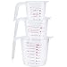 Último juego de jarras medidoras de plástico de 3 piezas - Grande 4 tazas (1L), 2 tazas (500 ml) y pequeña 1 taza (250 ml) - Apto para microondas, claro, medidas fáciles de leer - Cocine con precisión