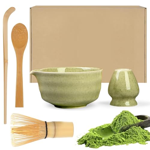 Dhqkqg Matcha Set, Matcha Besen 5er-Set Japanisches ZubehöR FüR Die Matcha-Zeremonie, Matcha-RüHrer, Keramik-Matcha-Set ...