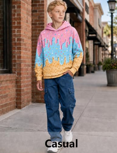 Move Dance Boys Baseball Hoodies Ice Cream Size 9-10 Pullover Sweatshirts - image 5