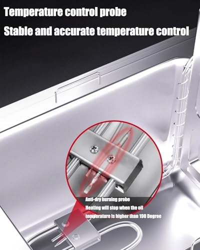 Friggitrice Elettrica Professionale, Doppia Vasca con Sollevamento Automatico E Controllo della Temperatura, Ideale per attività di Cucina con Grandi Volumi di Patatine Fritte.