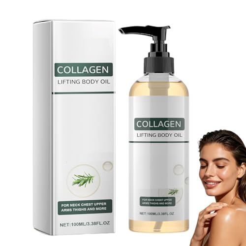 Aceite de colágeno para reafirmar la piel, aceite corporal de elevación de colágeno después de la ducha, aceites corporales reafirmantes para pieles arrugadas, aceites de masaje anticelulíticos para