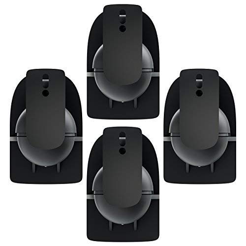 deleyCON 4x Supporti Staffe Universali per Altoparlanti e Casse Acustiche Girevoli + Inclinabili, Peso fino a 3,5kg Montaggio a Soffitto + Montaggio a Parete - Nero