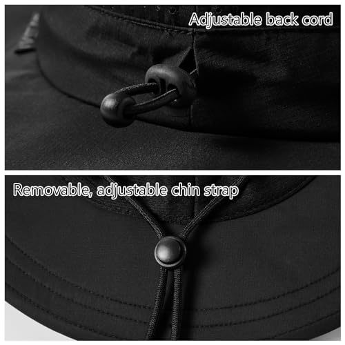 Image of UPF 50+ Bucket Sun Hat with Laser Perforated Mesh Cooling Adjustable Breathable Lightweight for Outdoor Men Women