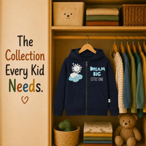 Image of The Mom Store Winter Jackets for Kids | Cute Sweatshirt and Cool Hoodies for Baby Boy and Baby Girls | with Zippers | Hoodie Cap