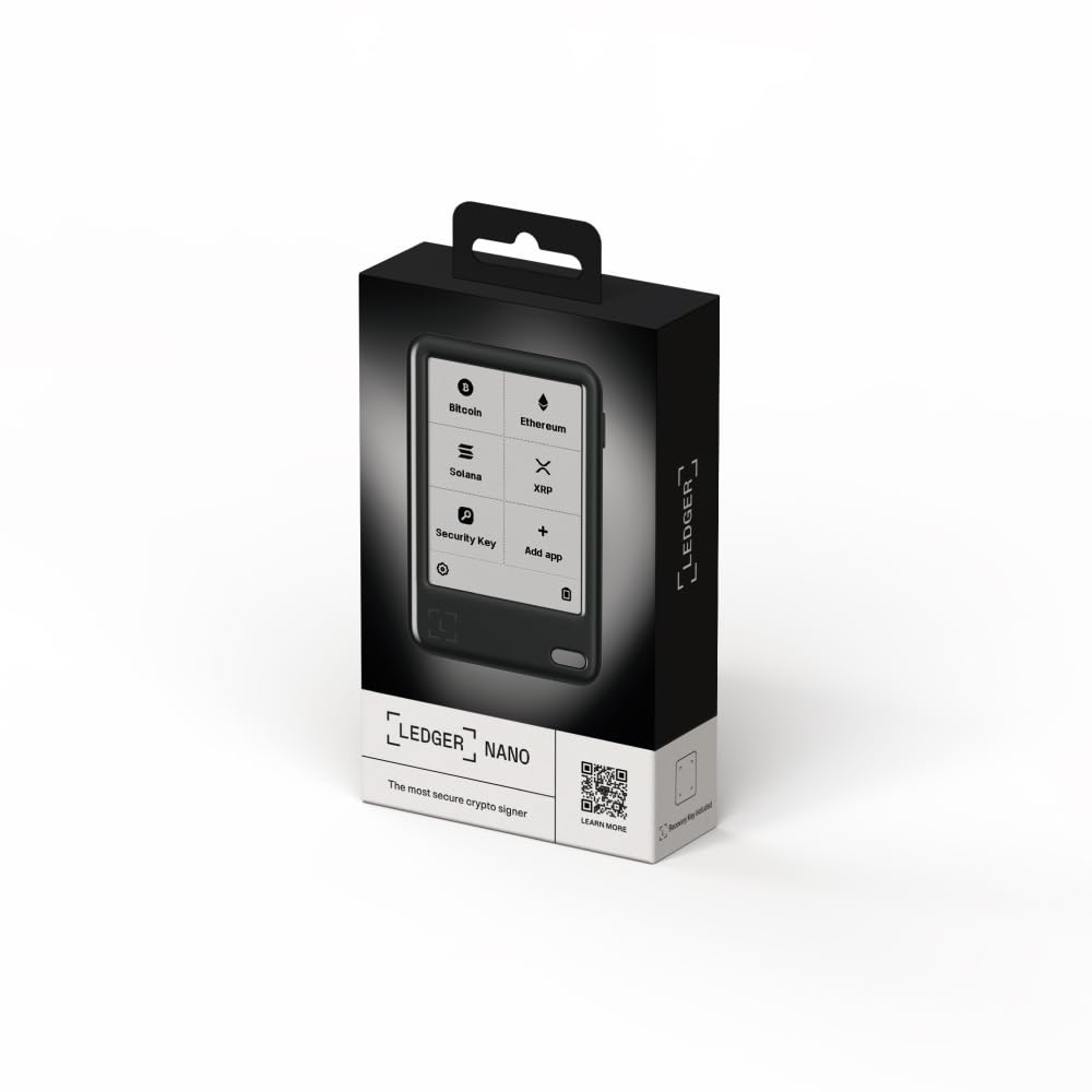 Ledger Nano Gen5 - Le Signer Crypto à écran Tactile, idéal pour débuter - Achetez et échangez des Actifs numériques en Toute sécurité Via l’app Ledger Wallet | Noir, facile à utiliser, personnalisable, écran tactile de 7,1 cm avec sauvegarde privée et pro