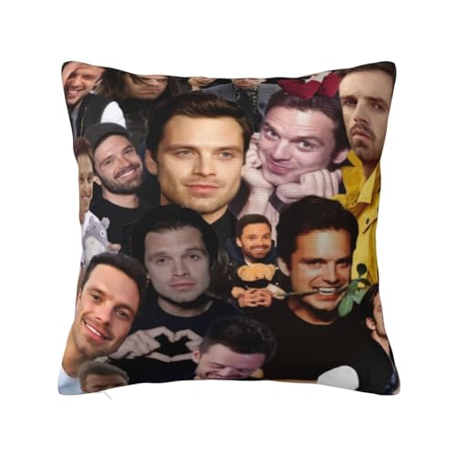 Bild: Ireser Sebastian Stan Collage Dekokissen, weich, quadratisch, für Sofa, Schlafzimmer, Wohnzimmer, Büro, Auto, Dekoration, 40,6 x 40,6 cm für 10,40 EUR (-6%) statt 15,54 EUR bei amazon.de
