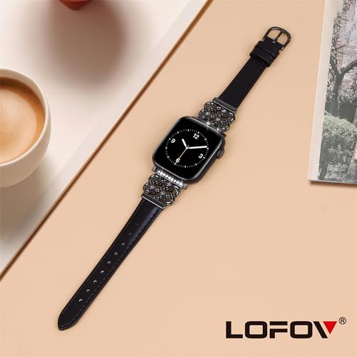 Image of Compatible with Apple Watch Bands Women 38 /40 /41 /42mm Dressy Slim Leather Strap with Designer Celtic Knot Interlock Buckle Bracelet for iWatch Series 11 10 9 8 7 6 5 4 SE 3 2 1