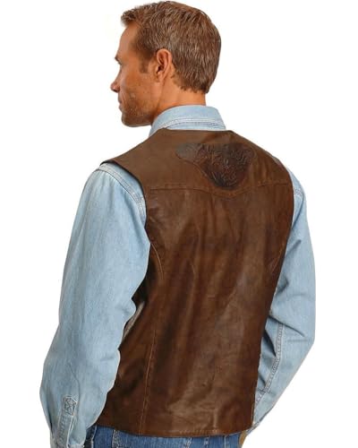 Men's Tooled Vest - Carved Vest Acorn3