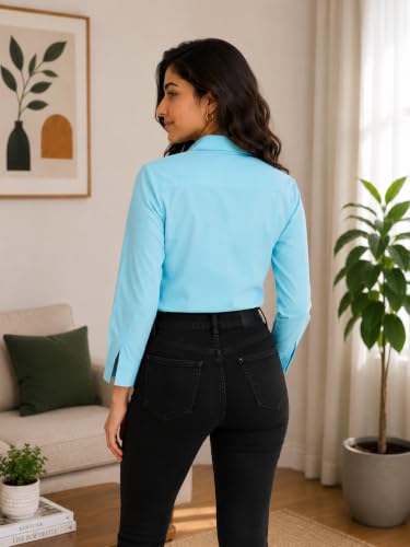 Image of FUNDAY FASHION Women Solid Regular Fit V Collered Casual Shirt (Pack of 2)