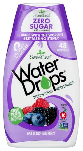 Image of SweetLeaf Water Flavoring Drops- Stevia Water Enhancer, Sugar Free, Zero Calorie Water Additive for Flavor, Contains Monk Fruit Extract, Gluten Free, Keto Friendly- Mixed Berry, 1.62 Fl Oz (Pack of 1)