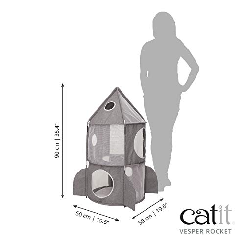 Image of Catit Vesper Rocket Cat Tower, Grey, 42002 , Blue