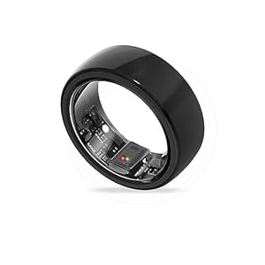 Smart Ring, Sleep Tracker Wearable Ring, Heart Rate Monitor, Activity & Fitness Trackers, Easy-Connectivity Ring For Men & Women,Water Resistant up to 50m, 7 Days Battery Life(Size-10,Deep Black)