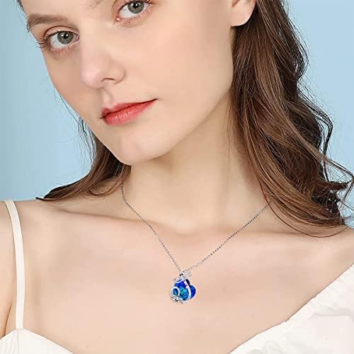 Birthstone Animal Necklace cute 925 Silver Owl/Horse/Cow/Fox/Turtle/Sloth/Snake/Axolotl/Dragonfly Pendant Necklace Animal Jewelry Gift for Women Wife Friend Sister Mom Daughter