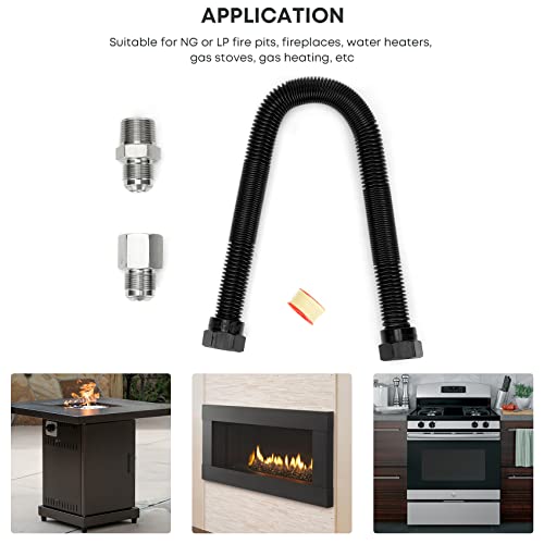 Stanbroil 3/4" x 18" Non-Whistle Flexible Flex Gas Line for Natural Gas or Liquid Propane Fire Pit and Fireplace by Stanbroil - Image 6