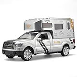 NOVAFUSION Truck Toys for Boys RV Toy,Die Cast Metal Toy Trucks Camper Van Toy,Camper Toys for Kids Ages 4-8,Pull Back Toy RV with Light and Sound,Trucks for Kids Ages 4-8（Silver）