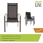 OUTLIV. Alpha Gartenstuhl mit Teak-Armlehnen Anthrazit