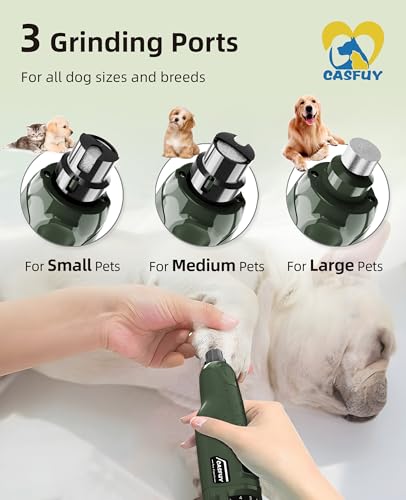 Casfuy Moedor de unhas para cães silencioso - (45db) 6 velocidades para animais de estimação com 2 l