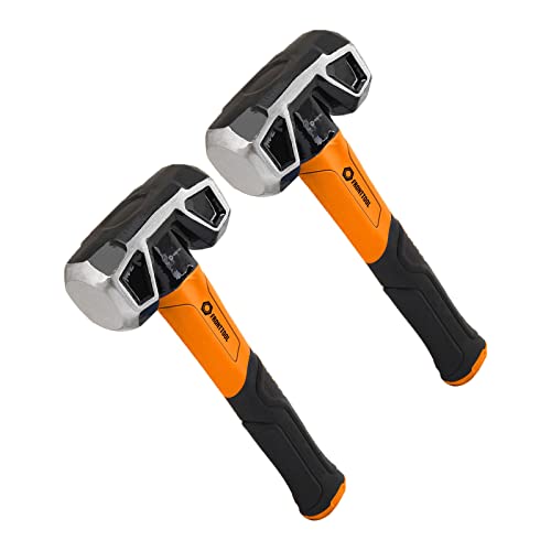 FRONTTOOL Fäustel 2in1 - Doppelkopf Hammer mit 2 Schlagköpfen 25cm / 1350g - Karbonstahl Werkzeug 2 Stück