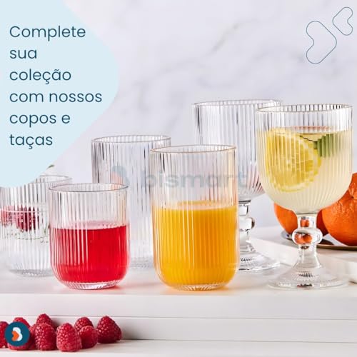 Conjunto de 6 Taças de Vidro Transparente para Água Suco 350ml Mesa Jantar