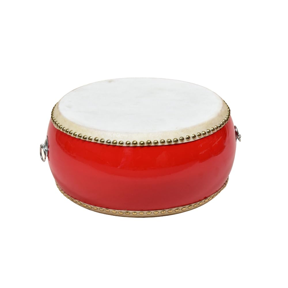 BEdaW Chiński tradycyjny bęben wydajności, drewniany płaski bęben, bęben festiwalowy, bęben sceniczny, z bębnem,Red drum,53CM