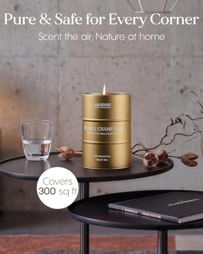 Image of M&SENSE Bubbly Champagne Large Candles for Home Scented, Candles Gifts for Women & Men, Natural Soy Candles, House Warming Gifts New Home, 120 Hours Long Burning, 21.2 oz