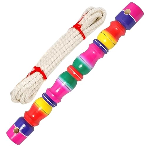 Image of Jayam Traditional Wooden Thottil Kambu /Baby Cradle Swing Stick /Rope /Sangu Aluminium Paladai /Bondla, 30 Centimeters, 3 Count