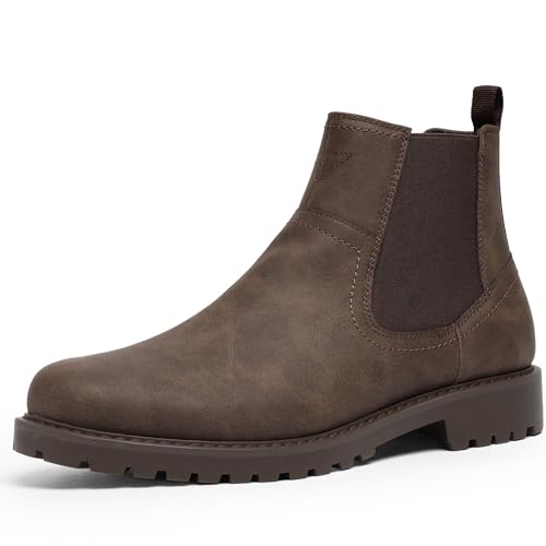 CGRRBW Men's Chelsea Boots Suede Leather Casual Cowboy Boots for Men